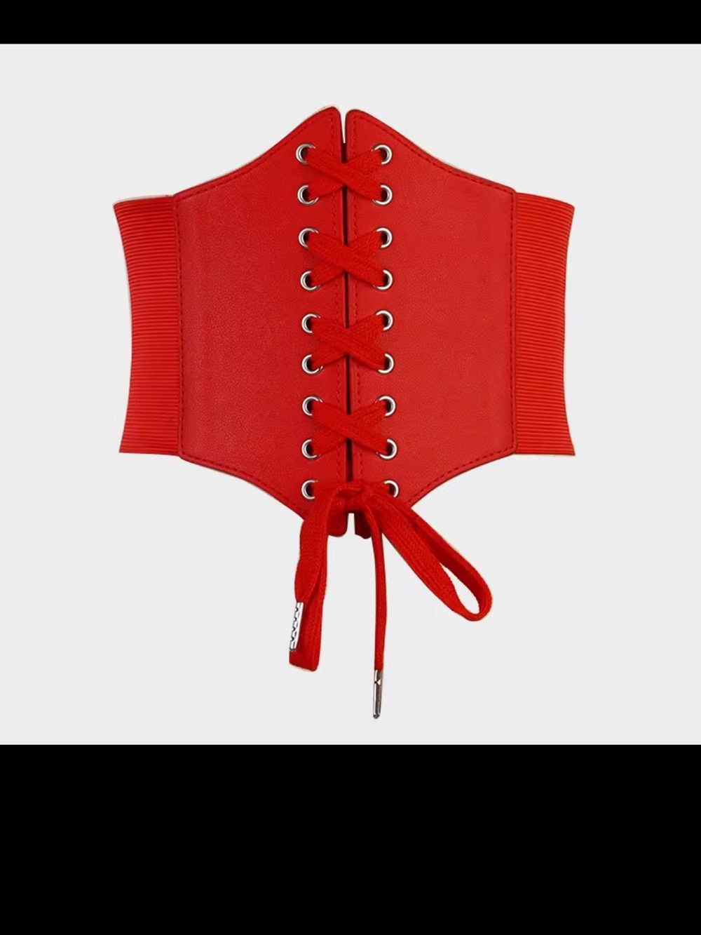 Red Lace-Up Waist Cinch Belt - Women Accessories